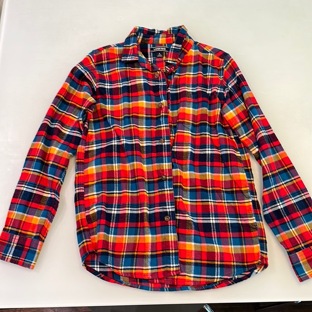 NWOT Lands End Boys Size L (14-16) Button Down Shirt